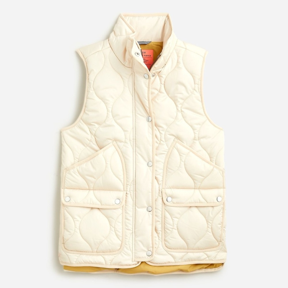 J. Crew Cream Quilted Vest